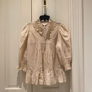 Rebecca Taylor blush pink floral blouse, size medium